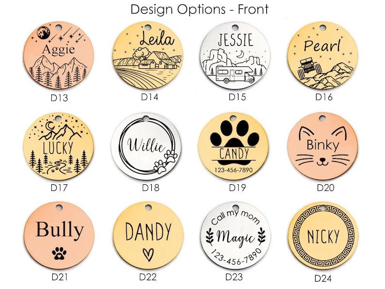 Personalized Stainless Steel Dog Tag, Laser Engraved Pet ID