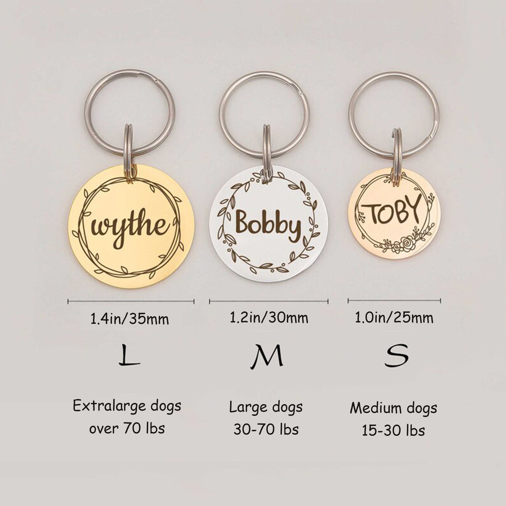 Personalized Stainless Steel Dog Tag, Laser Engraved Pet ID