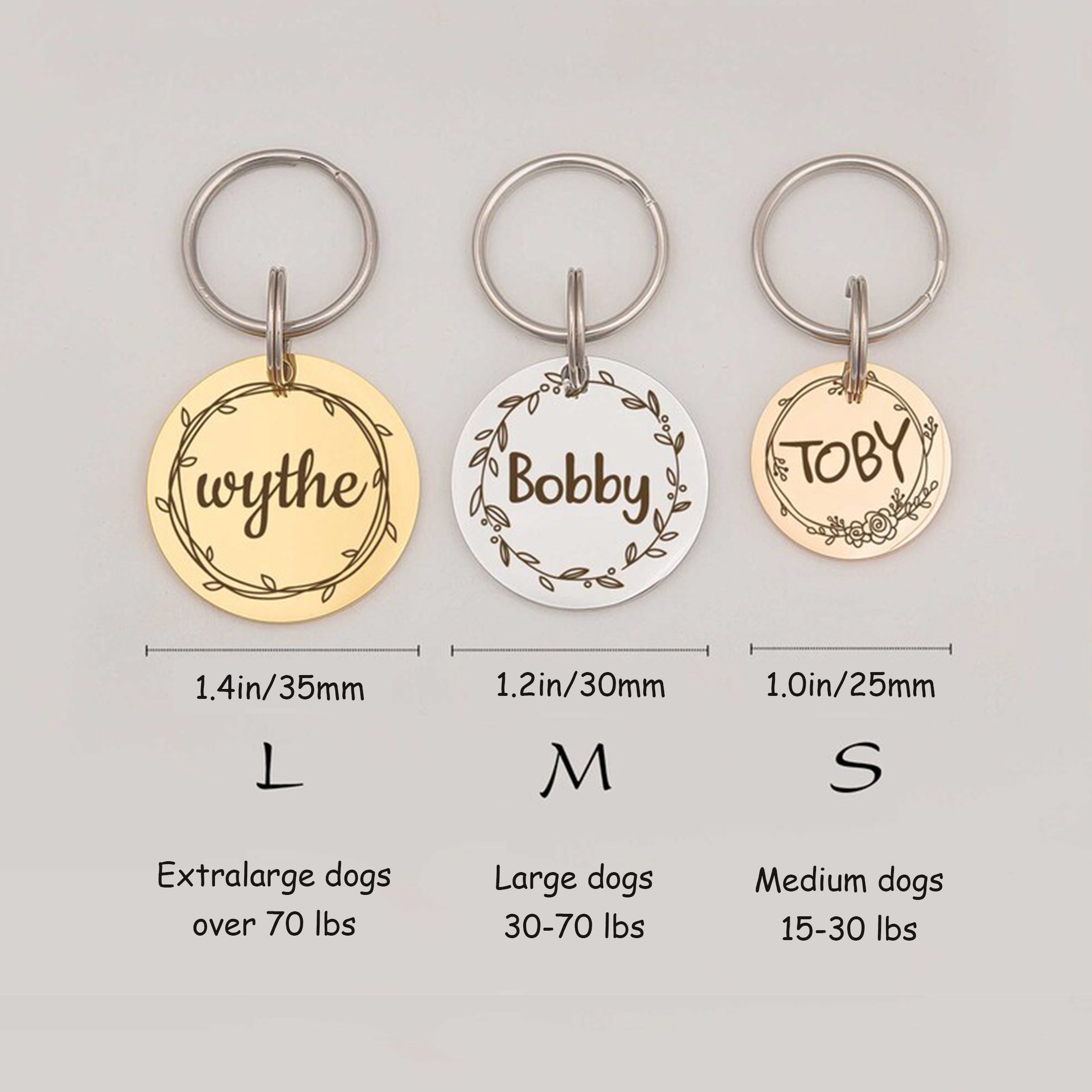 Personalized Stainless Steel Dog Tag, Laser Engraved Pet ID