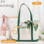 Embroidered Personalized Tote Bag, Monogram Tote Bag, Gift for Her, Gift for Mom, Bridesmaid Gift, Bride Gift, Travel Bag, Teacher Gifts