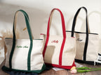 Embroidered Personalized Tote Bag, Monogram Tote Bag, Gift for Her, Gift for Mom, Bridesmaid Gift, Bride Gift, Travel Bag, Teacher Gifts