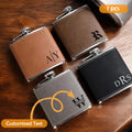 Personalized Flask For Men, Customized Engraved Groomsman And Best Man Gift, Wedding Flask For Groom, Dad, Boyfriend, And Husband, Unique Groomsman Proposal Gift For Bachelor Party, Monogrammed Flask Gift Set, Father's Day Gift