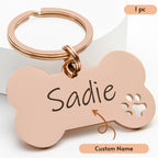 Bone Dog Tag: Hollow Paw, Engraved Pet ID, Stainless Steel