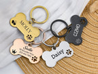 Bone Dog Tag: Hollow Paw, Engraved Pet ID, Stainless Steel