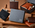 Personalized Flask For Men, Customized Engraved Groomsman And Best Man Gift, Wedding Flask For Groom, Dad, Boyfriend, And Husband, Unique Groomsman Proposal Gift For Bachelor Party, Monogrammed Flask Gift Set, Father's Day Gift