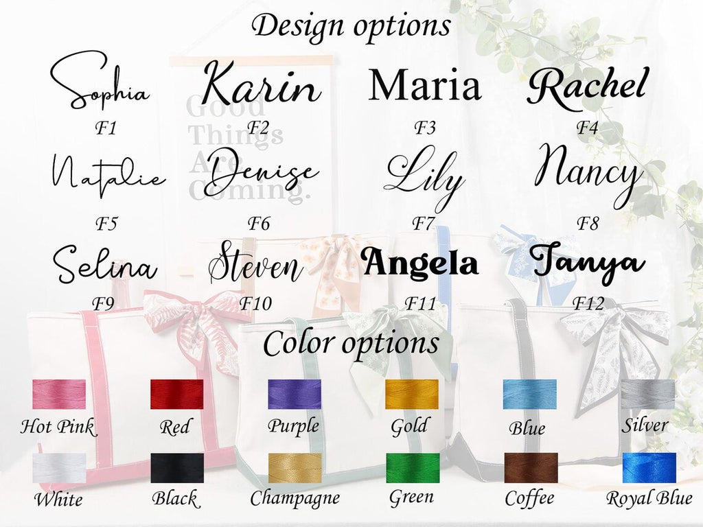 Embroidered Personalized Tote Bag, Monogram Tote Bag, Gift for Her, Gift for Mom, Bridesmaid Gift, Bride Gift, Travel Bag, Teacher Gifts