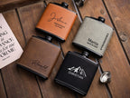 Personalized Flask For Men, Customized Engraved Groomsman And Best Man Gift, Wedding Flask For Groom, Dad, Boyfriend, And Husband, Unique Groomsman Proposal Gift For Bachelor Party, Monogrammed Flask Gift Set, Father's Day Gift