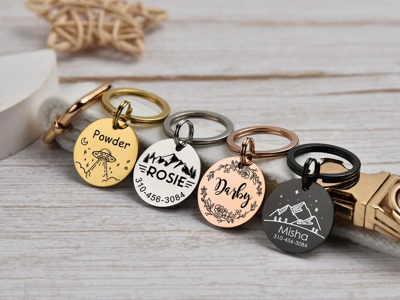 Personalized Stainless Steel Dog Tag, Laser Engraved Pet ID