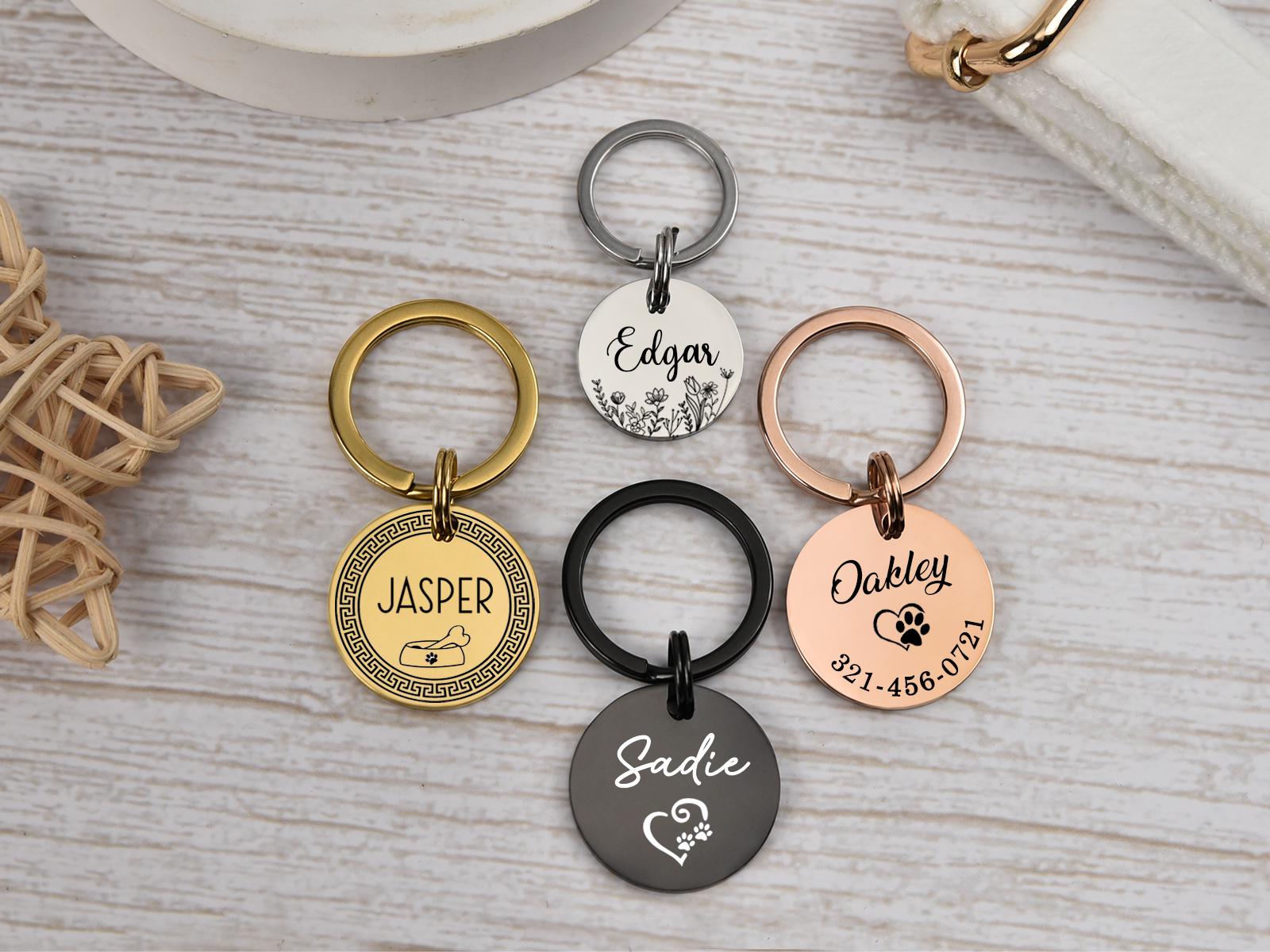 Personalized Stainless Steel Dog Tag, Laser Engraved Pet ID