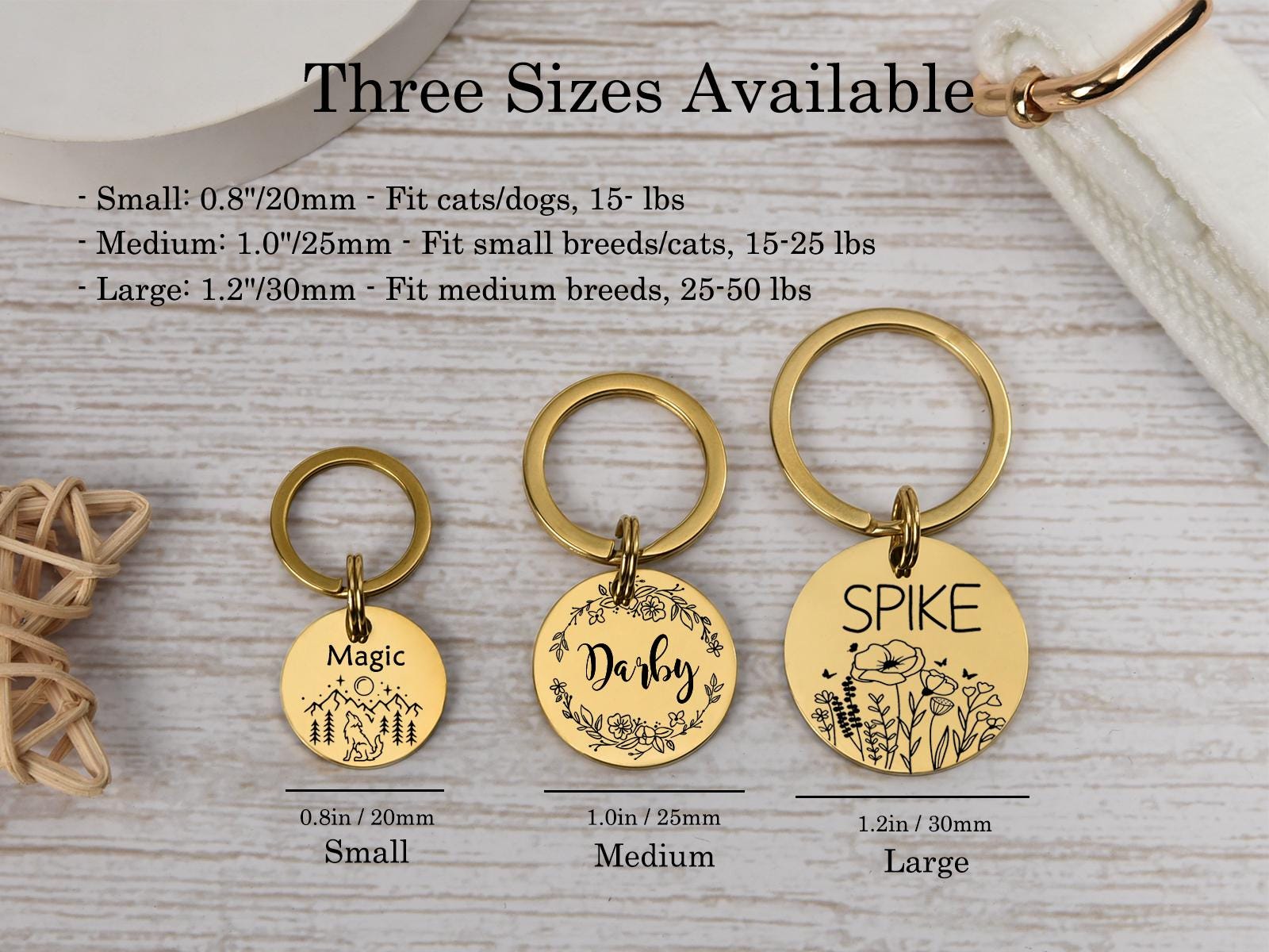 Personalized Stainless Steel Dog Tag, Laser Engraved Pet ID