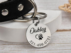 Personalized Stainless Steel Dog Tag, Laser Engraved Pet ID