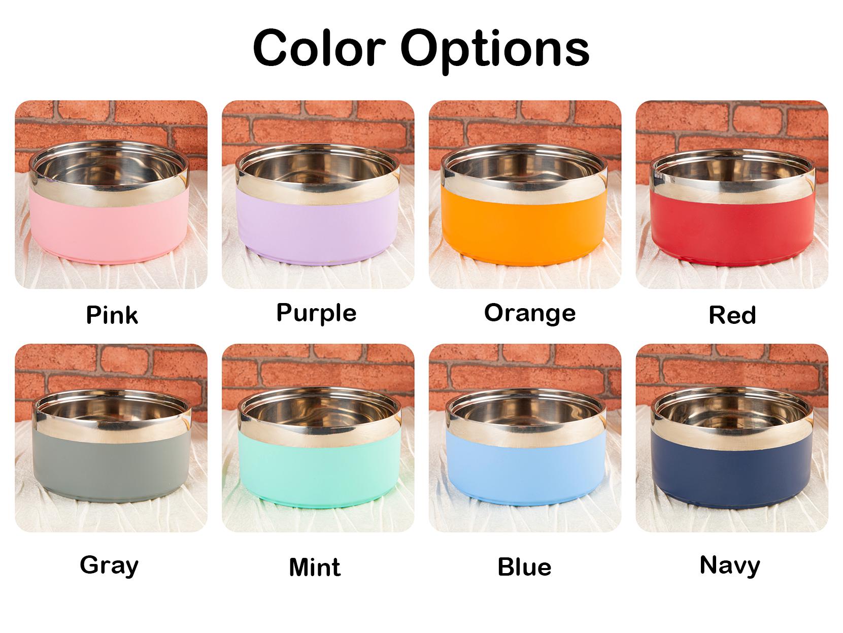 Engraved Stainless Steel Pet Bowl: Custom Insulated Dog & Cat Food and Water Bowl