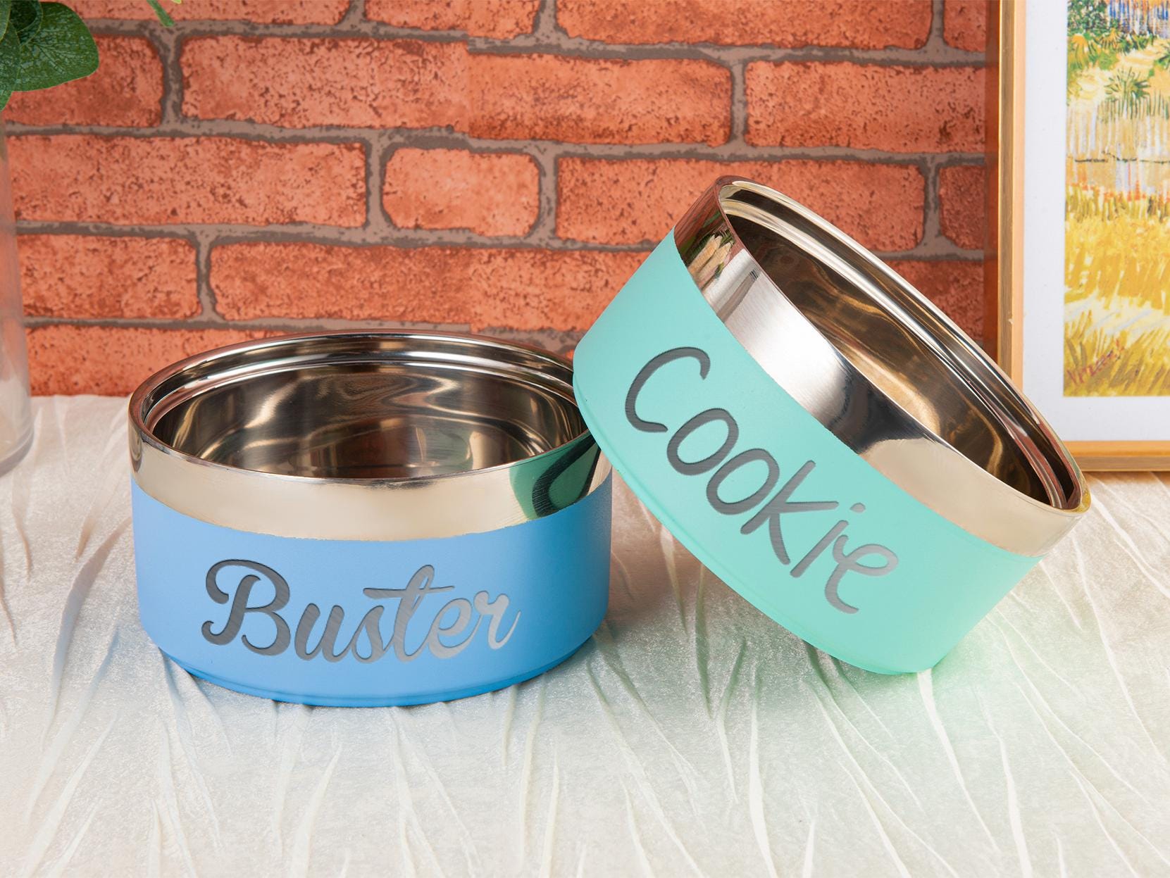 Engraved Stainless Steel Pet Bowl: Custom Insulated Dog & Cat Food and Water Bowl
