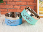 Personalized Stainless Steel Pet Bowl: Custom Cat & Dog Food Water Feeder