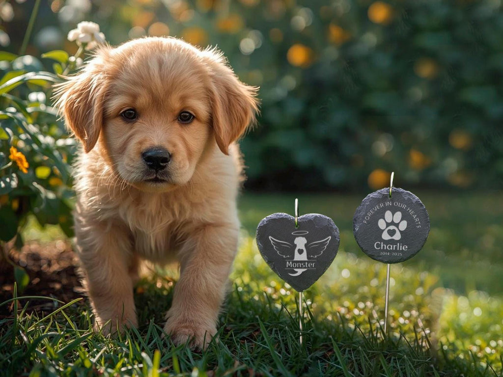 Engraved Pet Memorial Stone: Personalized Dog Cat Garden Marker