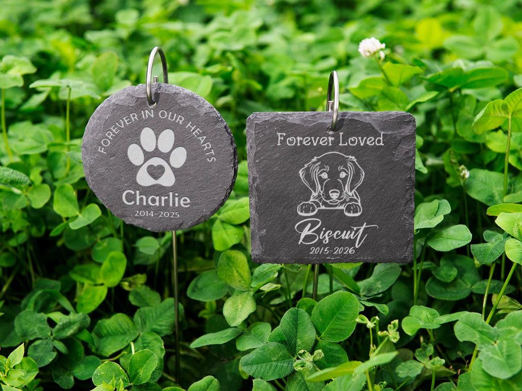 Engraved Pet Memorial Stone: Personalized Dog Cat Garden Marker