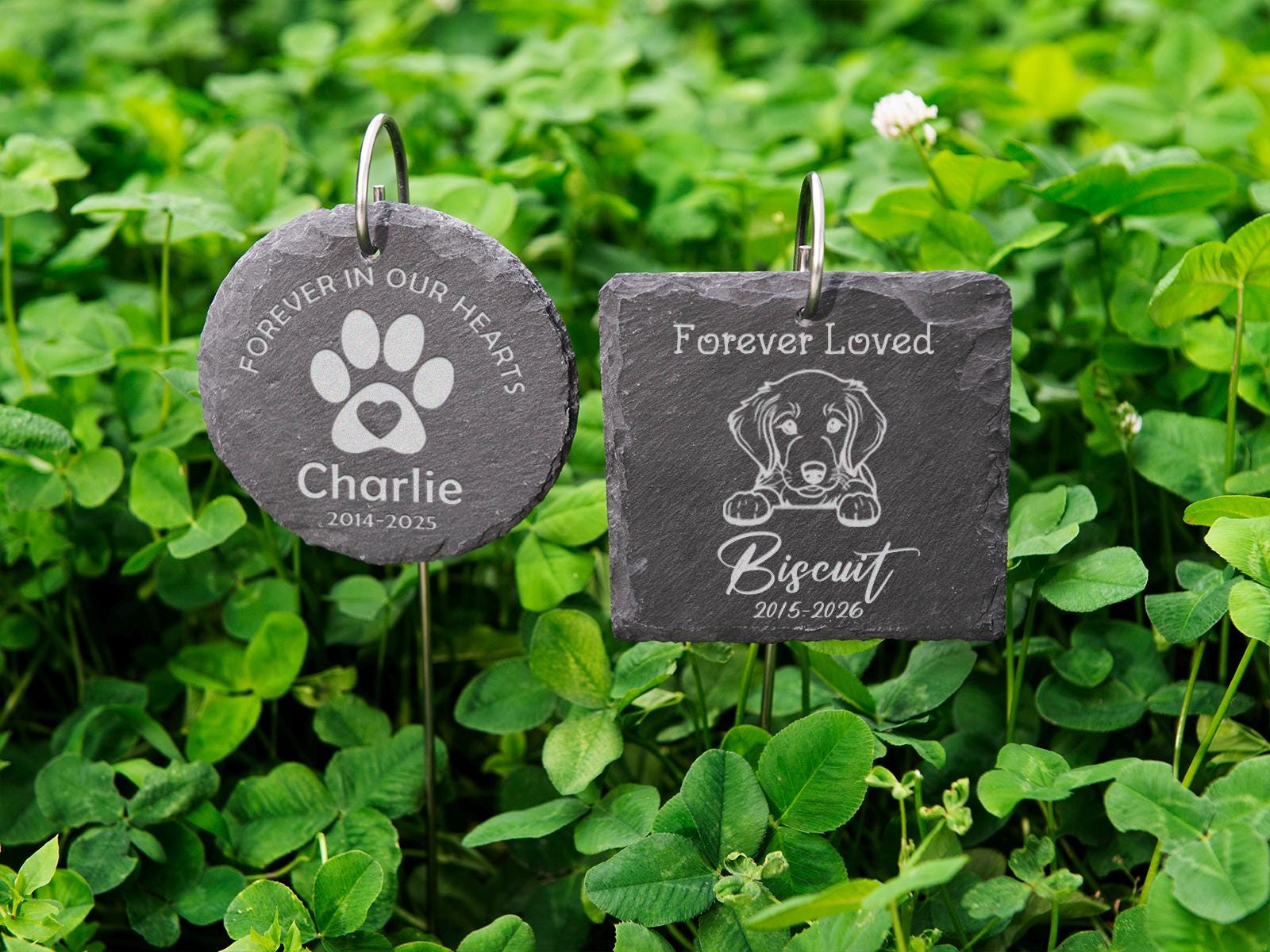 Engraved Pet Memorial Stone: Personalized Dog Cat Garden Marker