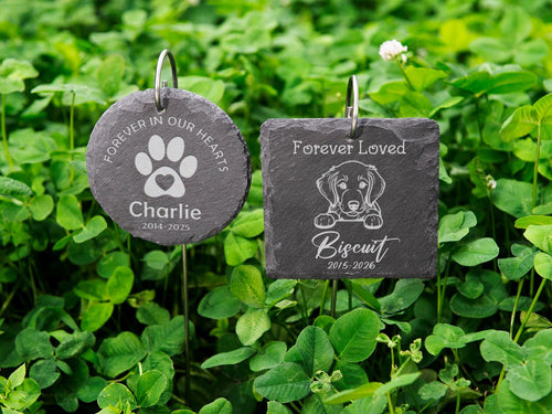 Engraved Pet Memorial Stone: Personalized Dog Cat Garden Marker