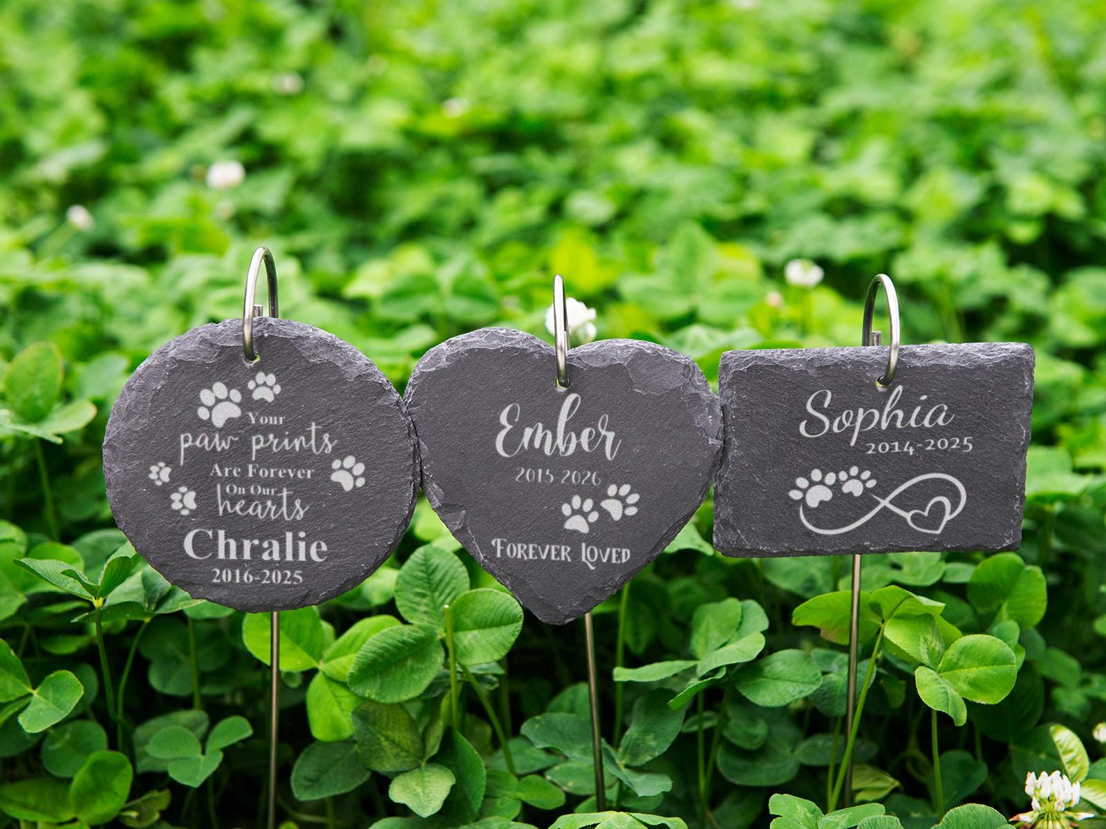 Engraved Pet Memorial Stone: Personalized Dog Cat Garden Marker