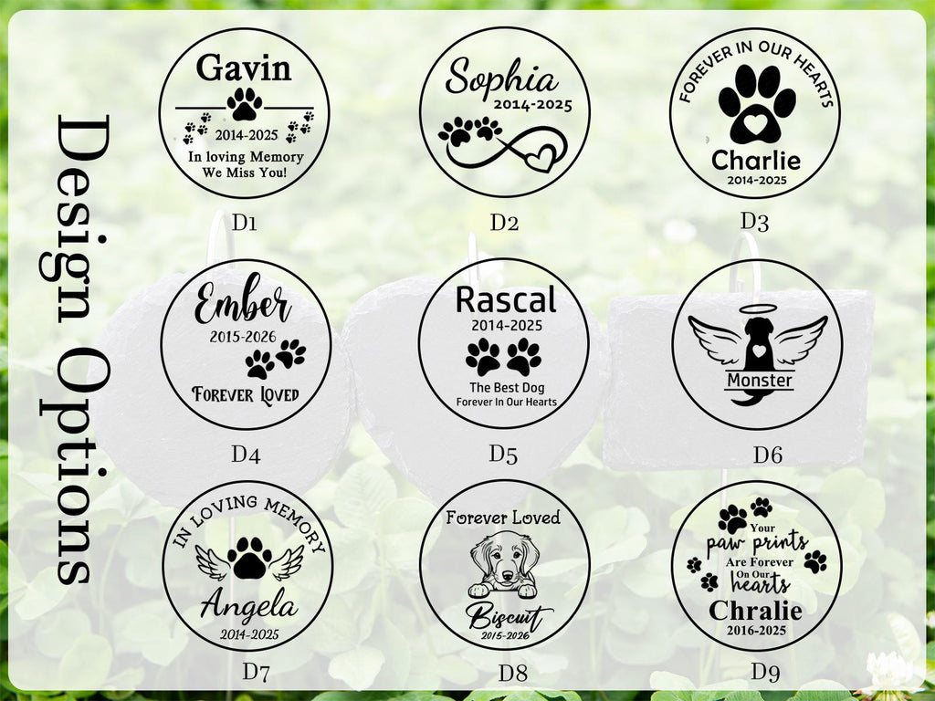 Engraved Pet Memorial Stone: Personalized Dog Cat Garden Marker