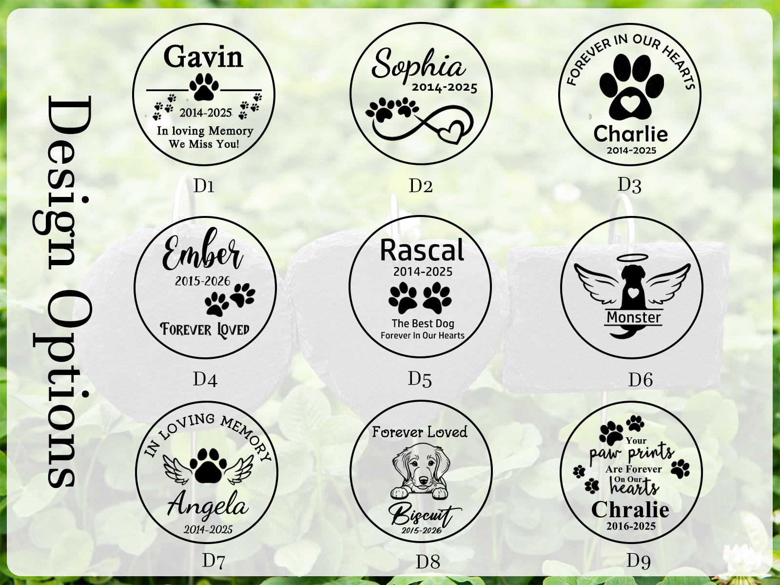 Engraved Pet Memorial Stone: Personalized Dog Cat Garden Marker