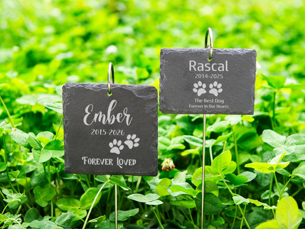Engraved Pet Memorial Stone: Personalized Dog Cat Garden Marker