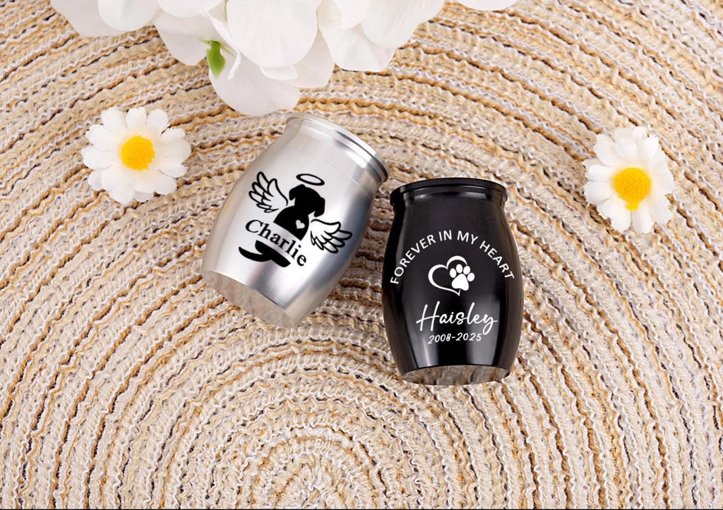 Personalized Tree of Life Mini Cremation Urn: Stainless Steel Memorial