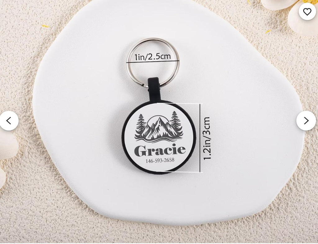 Personalized Silent Silicone Dog Tag: Engraved Pet ID, Custom Text