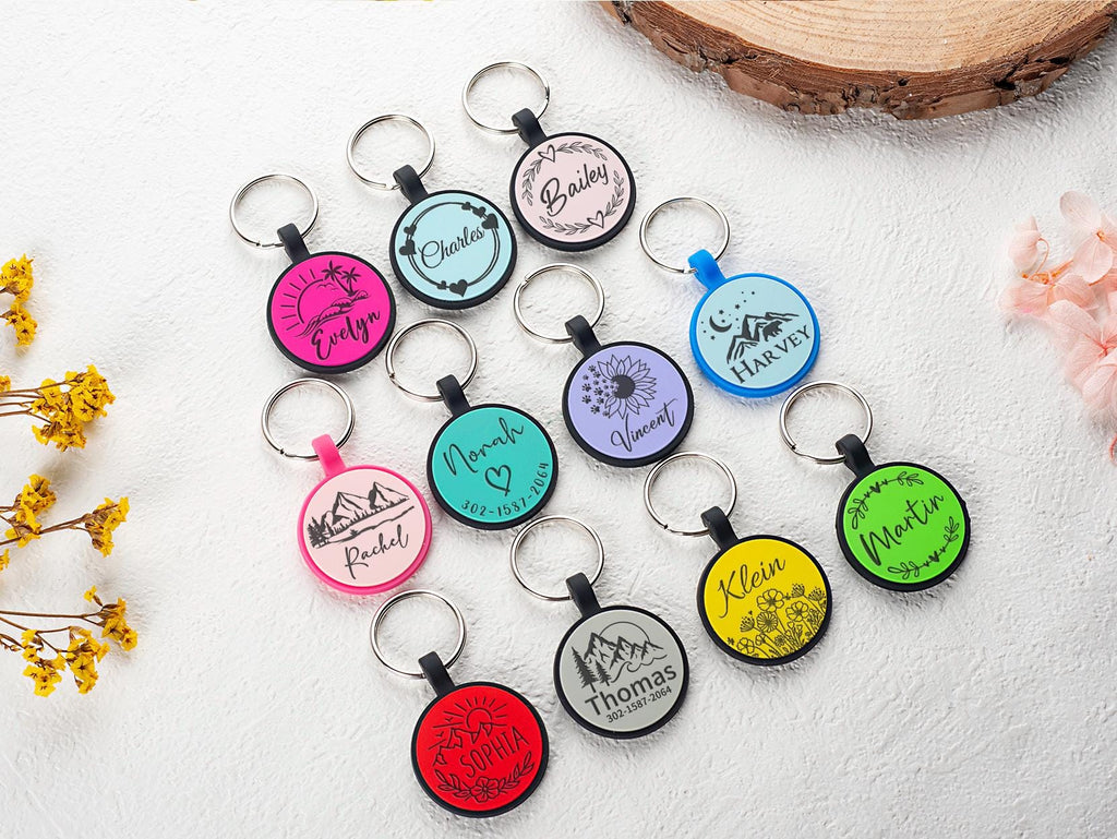 Personalized Silent Silicone Dog Tag: Engraved Pet ID, Custom Text