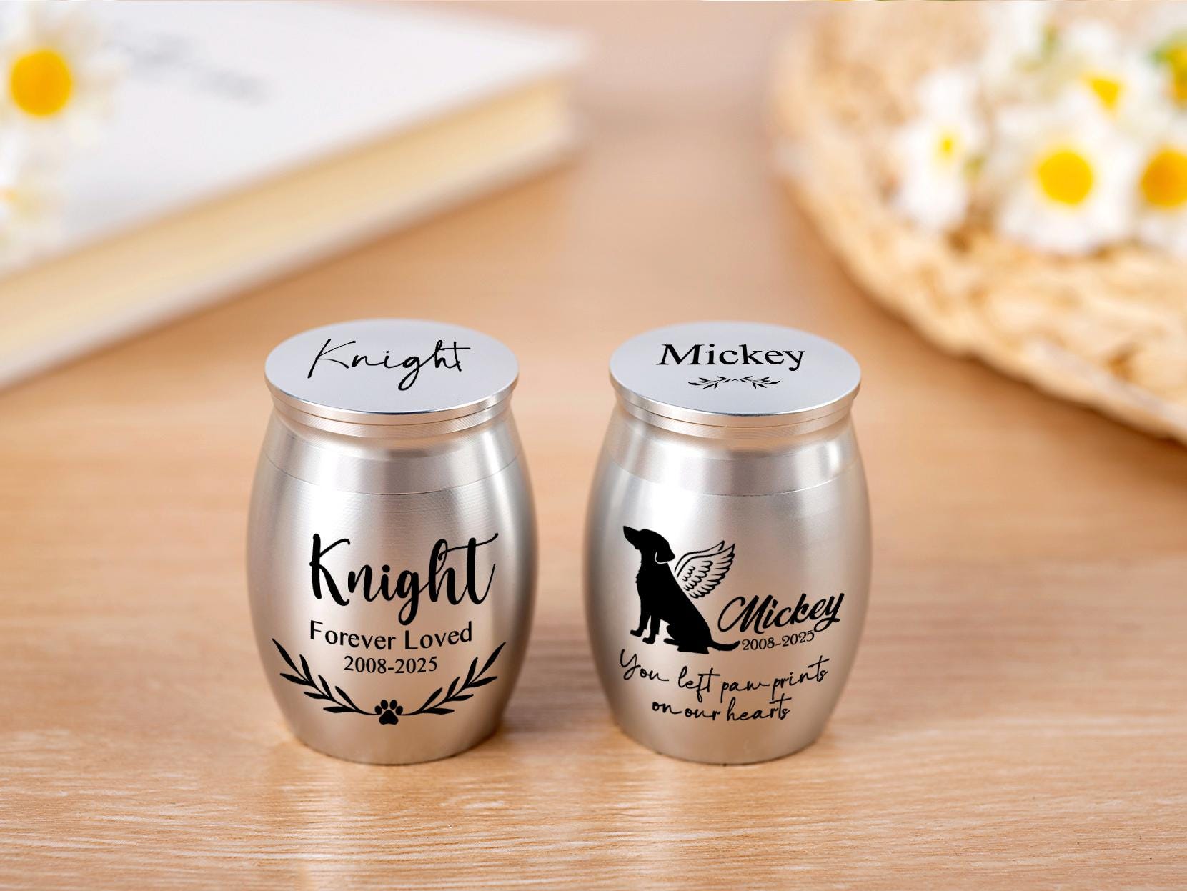 Personalized Mini Cremation Urn: Engraved Stainless Steel Ashes Keepsake