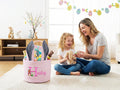 Personalized Embroidered Seersucker Easter Basket with Bunny Ears