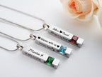 Personalized Cremation Urn Necklace – Stainless Steel Twisted Bar Memorial Pendant