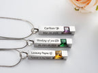 Personalized Cremation Urn Necklace – Stainless Steel Twisted Bar Memorial Pendant