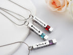 Personalized Cremation Urn Necklace – Stainless Steel Twisted Bar Memorial Pendant