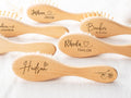 Personalized Wooden Baby Brush Set, Engraved Name Comb, Natural Beech Wood, Baby Shower Gift