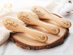 Personalized Wooden Baby Hair Brush Set, Engraved Name Keepsake, Newborn Shower Gift