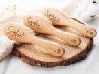 Personalized Wooden Baby Brush Set, Engraved Name Comb, Natural Beech Wood, Baby Shower Gift