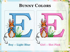 Personalized Embroidered Seersucker Easter Basket with Bunny Ears