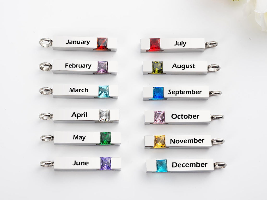 Personalized Cremation Urn Necklace – Stainless Steel Twisted Bar Memorial Pendant