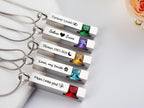 Personalized Cremation Urn Necklace – Stainless Steel Twisted Bar Memorial Pendant