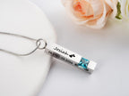 Personalized Cremation Urn Necklace – Stainless Steel Twisted Bar Memorial Pendant