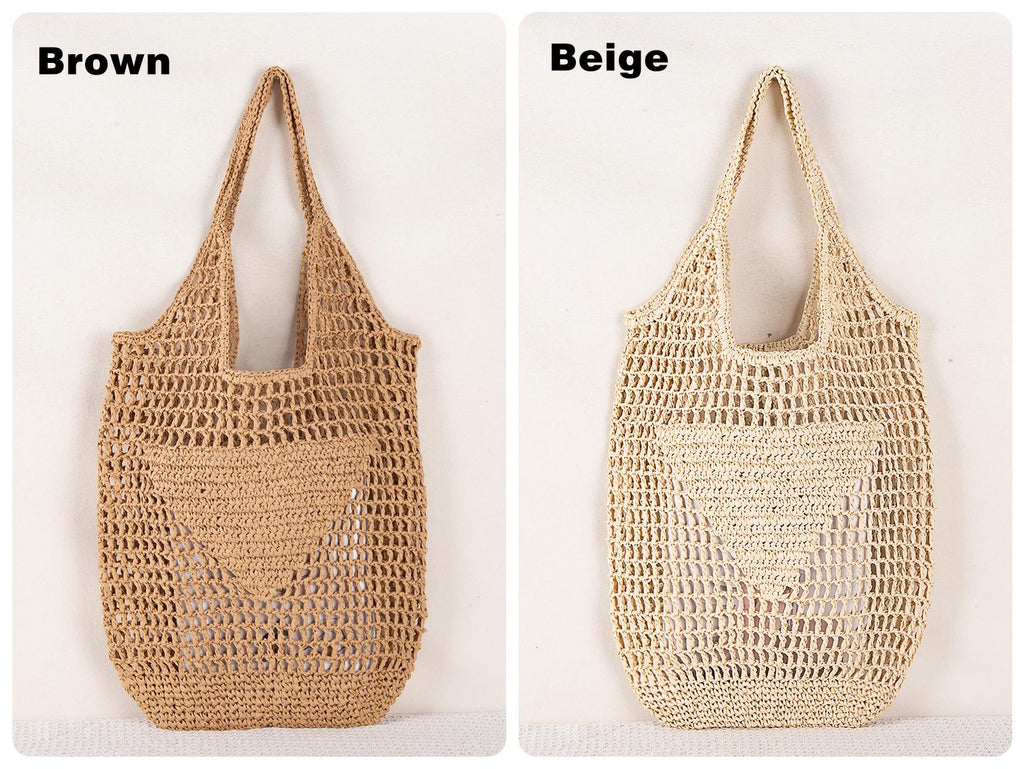 Personalized Raffia Beach Tote Bag, Hand-Woven Straw Bag, Embroidered Initials, Bridesmaid Gift
