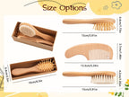 Personalized Wooden Baby Brush Comb Set, Engraved Name Hairbrush, Beech Wood, Baby Shower Gift