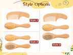 Personalized Wooden Baby Brush Comb Set, Engraved Name Hairbrush, Beech Wood, Baby Shower Gift
