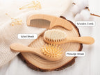 Personalized Wooden Baby Brush Comb Set, Engraved Name Hairbrush, Beech Wood, Baby Shower Gift