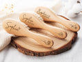 Personalized Wooden Baby Brush Comb Set, Engraved Name Hairbrush, Beech Wood, Baby Shower Gift