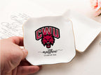 Custom University College Logo Ring Dish, Personalized Graduation Gift for Her, Class of 2026 Graduation University Trinket Dish, Dorm Decor