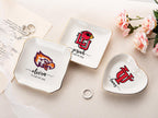 Custom University College Logo Ring Dish, Personalized Graduation Gift for Her, Class of 2026 Graduation University Trinket Dish, Dorm Decor