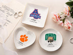 Custom University College Logo Ring Dish, Personalized Graduation Gift for Her, Class of 2026 Graduation University Trinket Dish, Dorm Decor