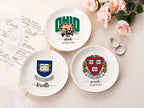Custom University College Logo Ring Dish, Personalized Graduation Gift for Her, Class of 2026 Graduation University Trinket Dish, Dorm Decor